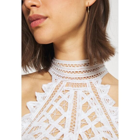 NWT Free People white lace-like crochet thong bodysuit, L - Picture 11 of 16